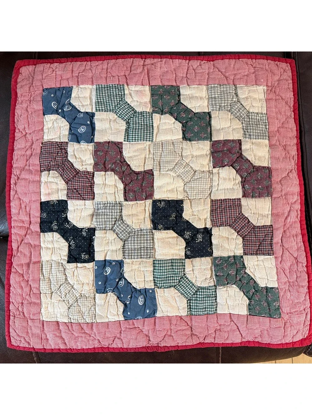 VTG Quilt Table Centerpiece Bow Tie Candle Mat Wall Hang Country Farm Primitive
